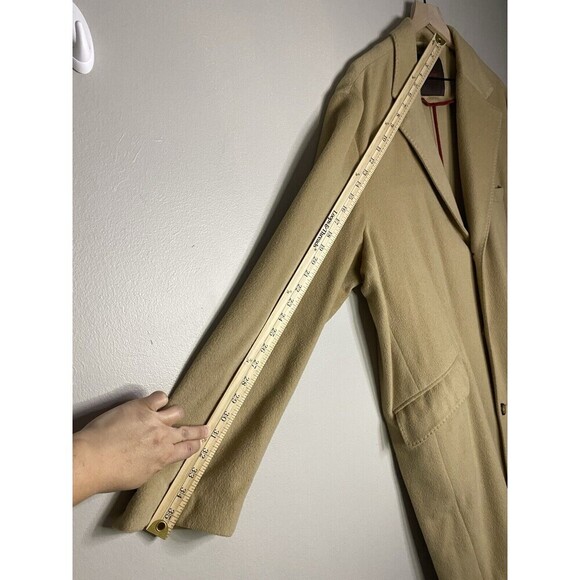 Wool Cashmere Trench Coat XL MEN TreVero Double Breasted Camel Tan Vintage - Picture 11 of 14